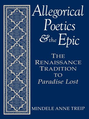 cover image of Allegorical Poetics and the Epic